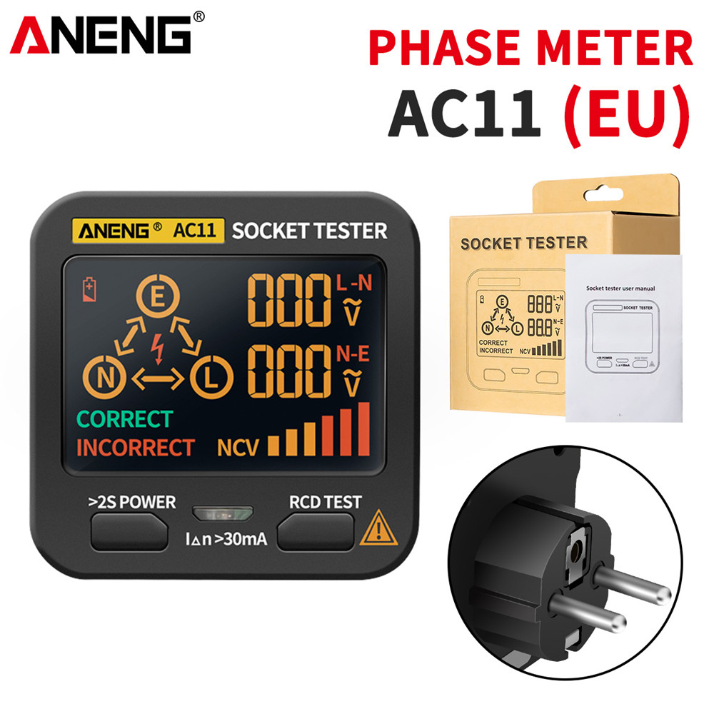 Power Tools Uk Review - ANENG AC10/AC11 Detektor Soket Colokan US/EU/UK