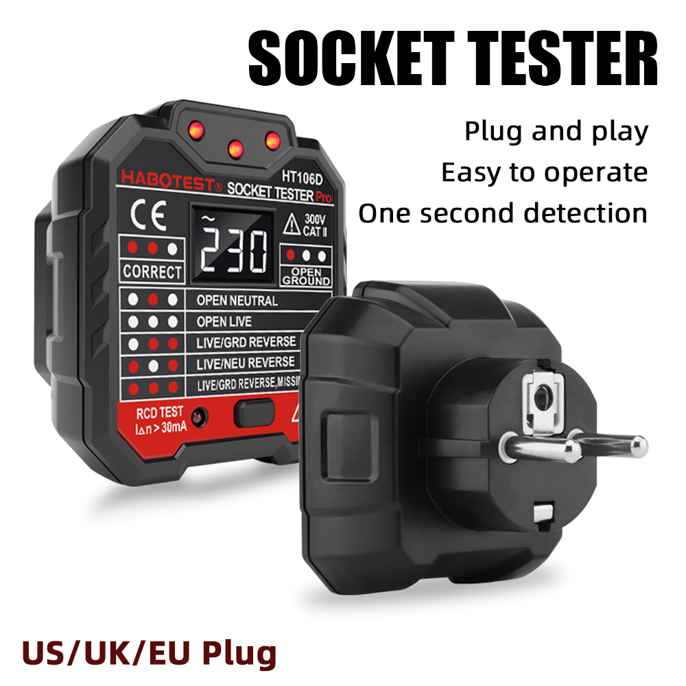 Power Tools Uk Review - Penguji Tegangan Detektor Tegangan US/UK/EU, Penguji
