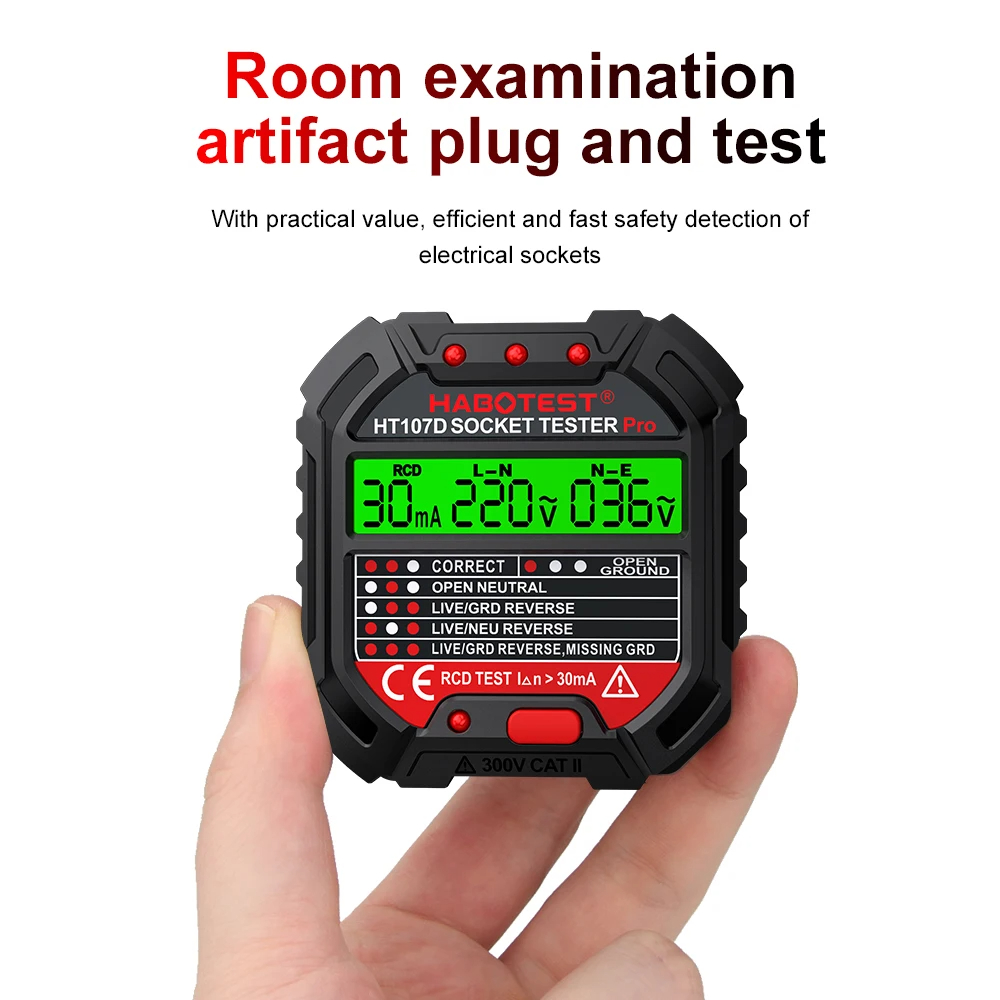 Power Tools Uk Review - HT106/HT107 detektor soket Outlet Digital, penguji