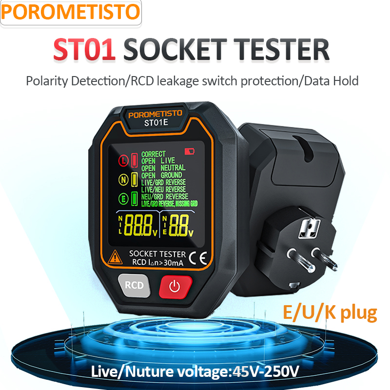 Power Tools Uk Review - POROMETISTO Tester soket Digital ST01, dengan