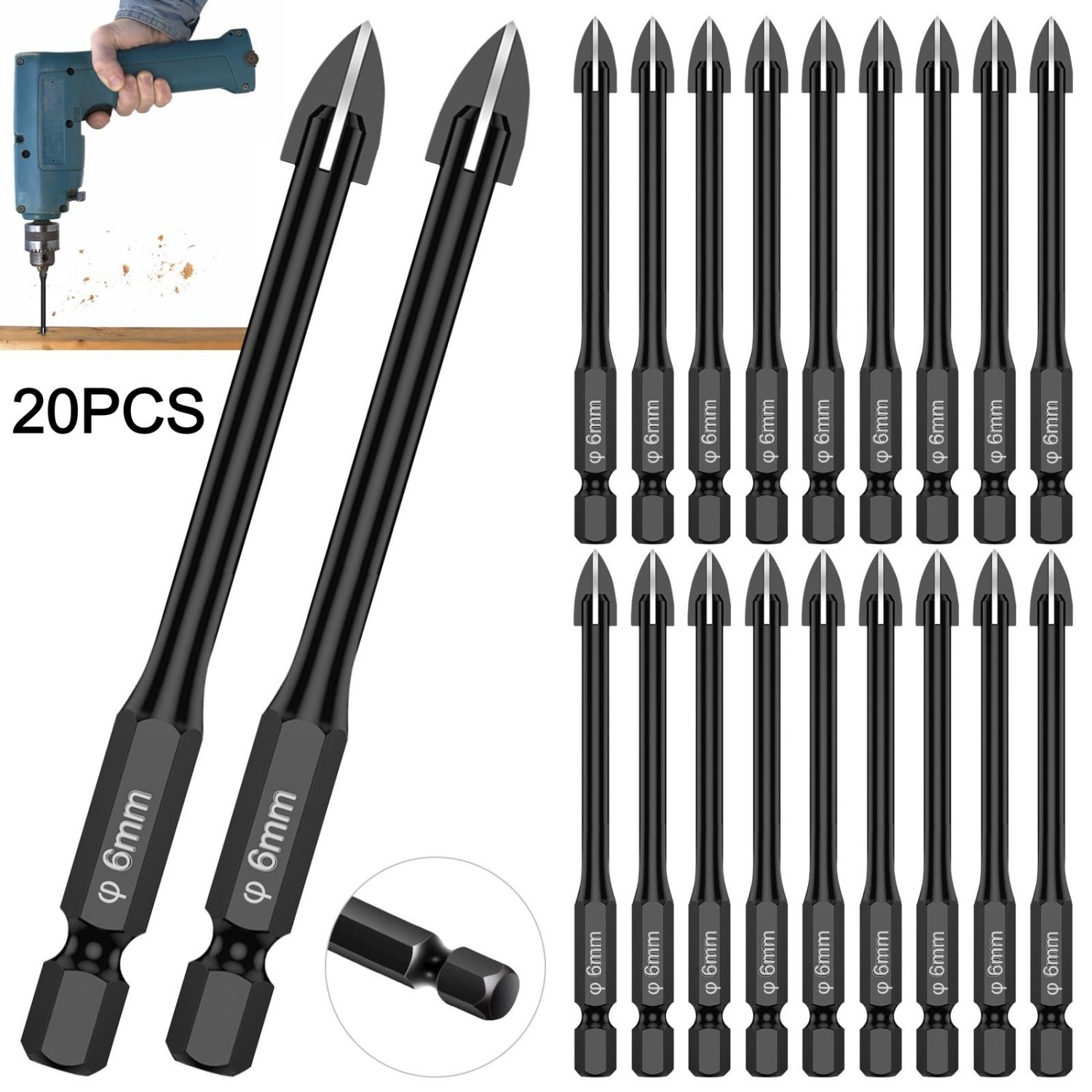 Power Tools Kobalt - 20Pcs Set Mata Bor Beton Kaca