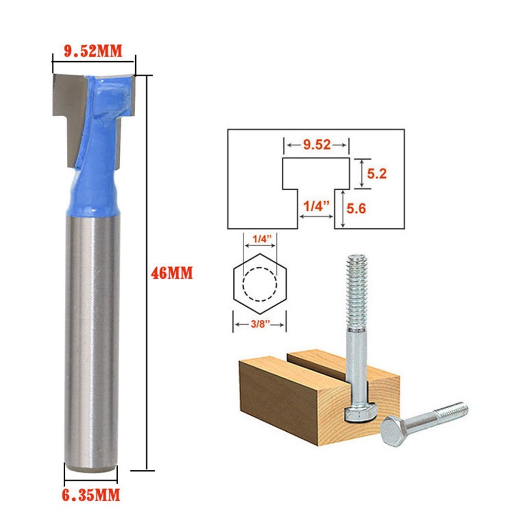 Power Tools For Woodworking - A11I 1/4 Inci Shank T-slot Pemotong