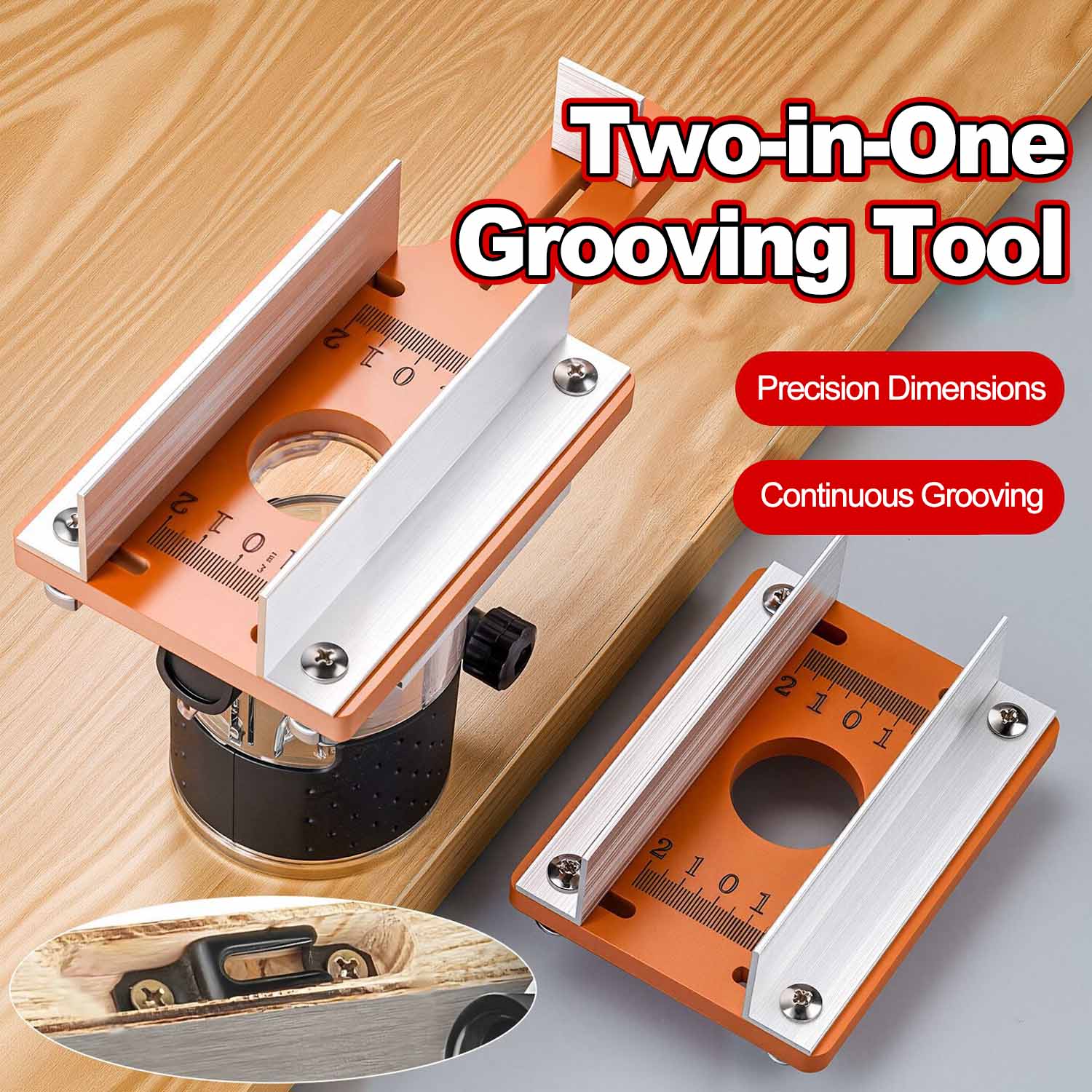 Router Trim Base - Alat Pemotong Kayu dengan Slotting Locator,