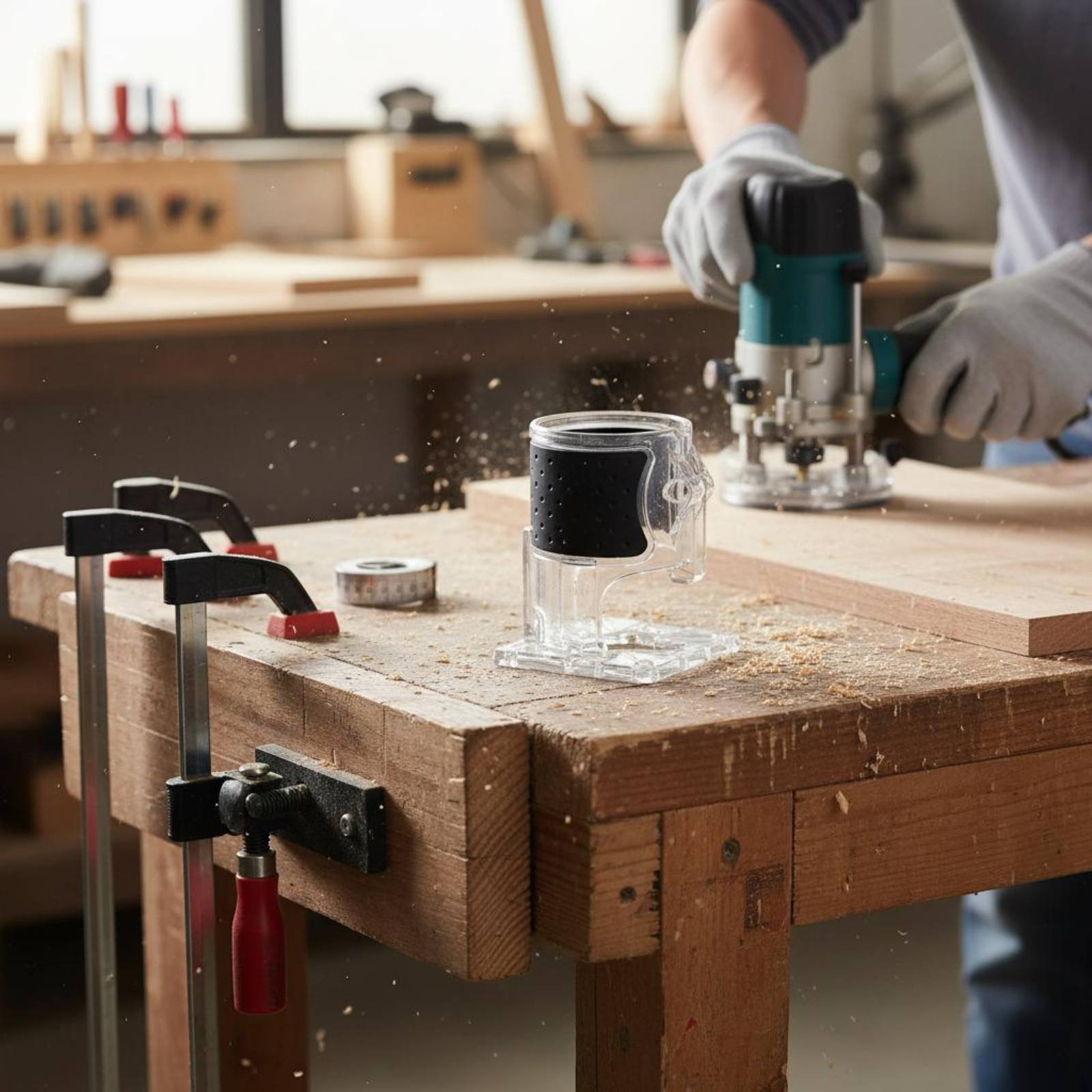 Router Trim Base - Pelat Penyeimbang Router Transparan Akrilik Bening