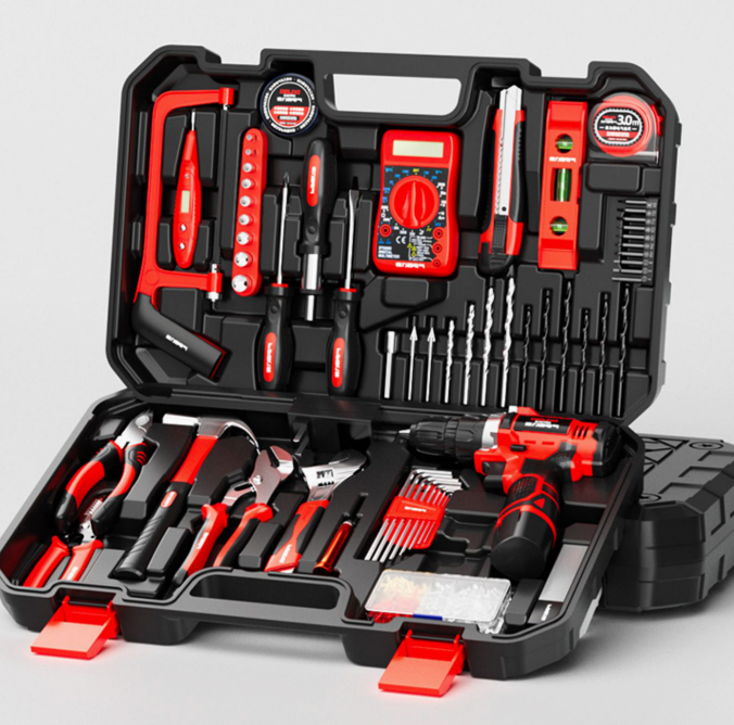 Cordless Drill Driver - Set Perkakas Listrik Portabel Multi-fungsi, Obeng