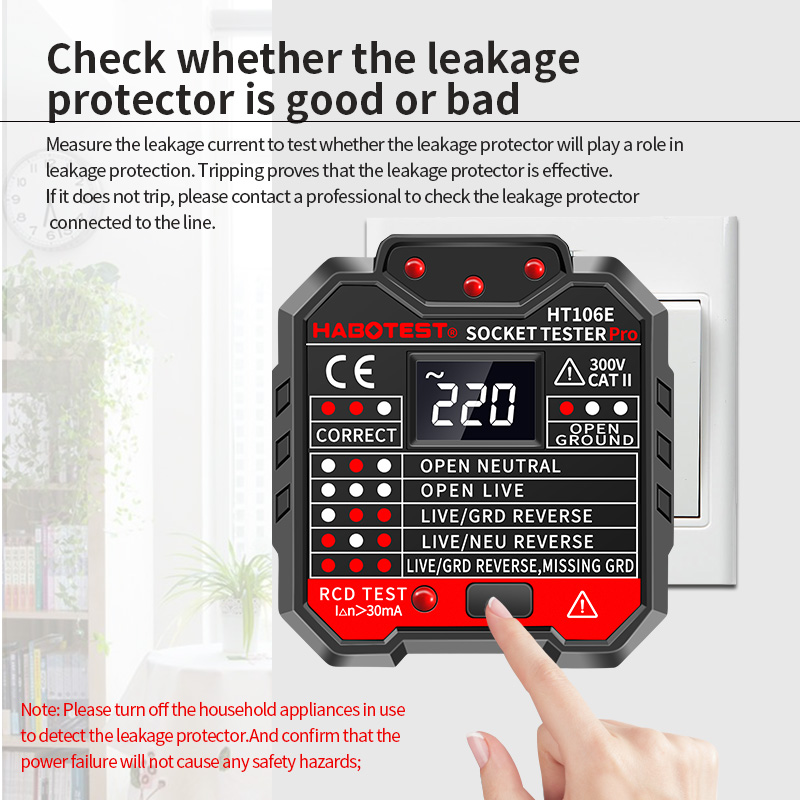 HT106 penguji soket Digital Pr - Power Tools Uk Review ulasan dan harga