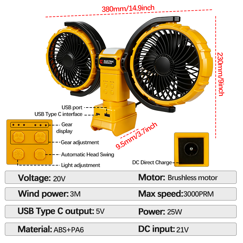 Kipas Portabel Dua Kepala 3000 - Power Tools Lowes ulasan dan harga
