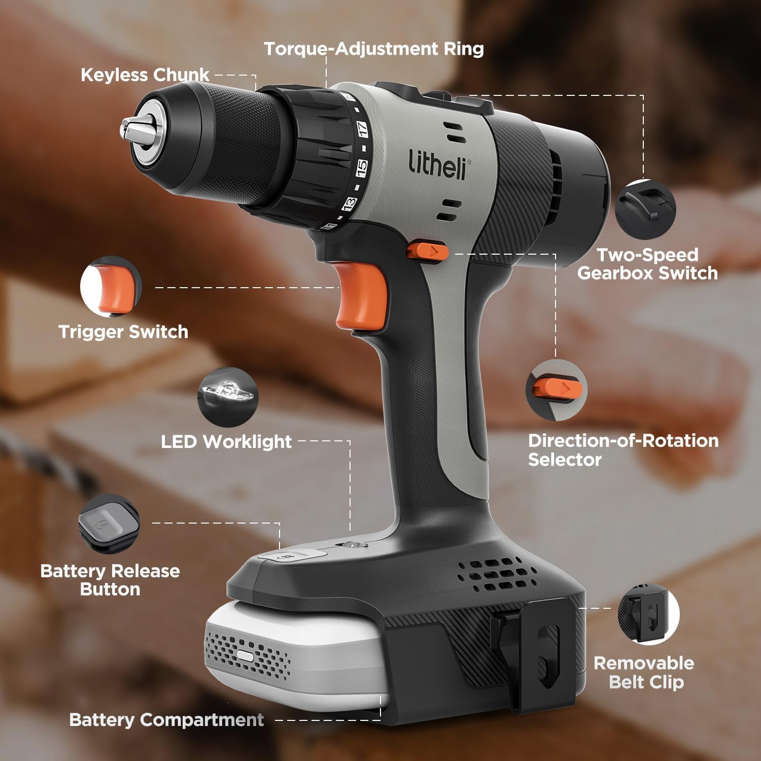 Bor Tanpa Kabel 20V, 2 Kecepat - Cordless Drill Driver ulasan dan harga