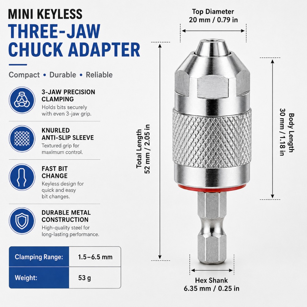 Adaptor Chuck Bor 3 Rahang den - Power Tools For Woodworking ulasan dan harga